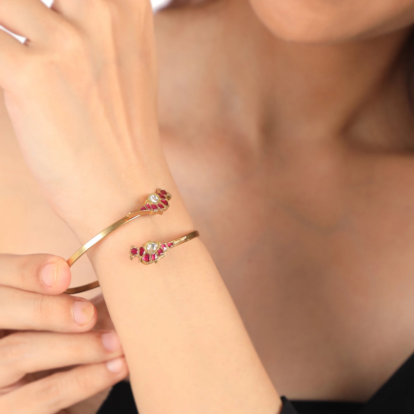 Peacock Design Gold Plated Kada For Girls And Womens