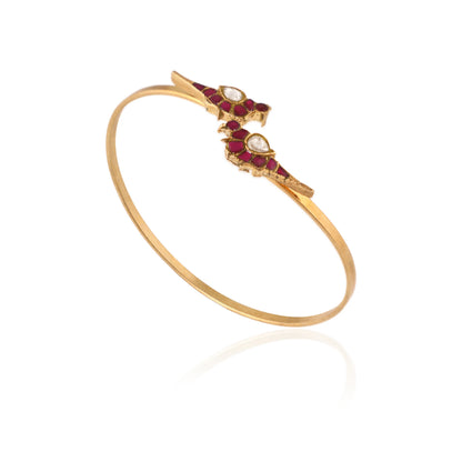 Peacock Design Gold Plated Kada For Girls And Womens