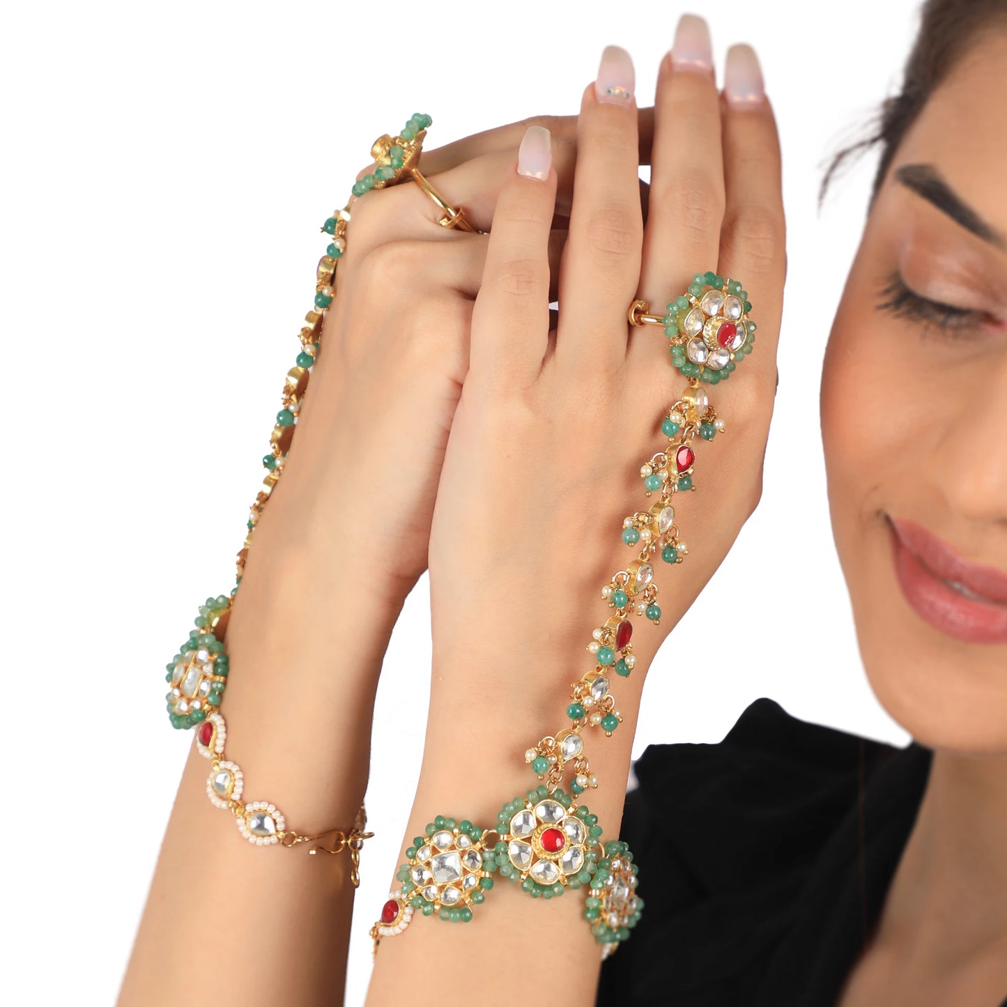 Multicoloured Wedding Wear Hathphool(Pair)