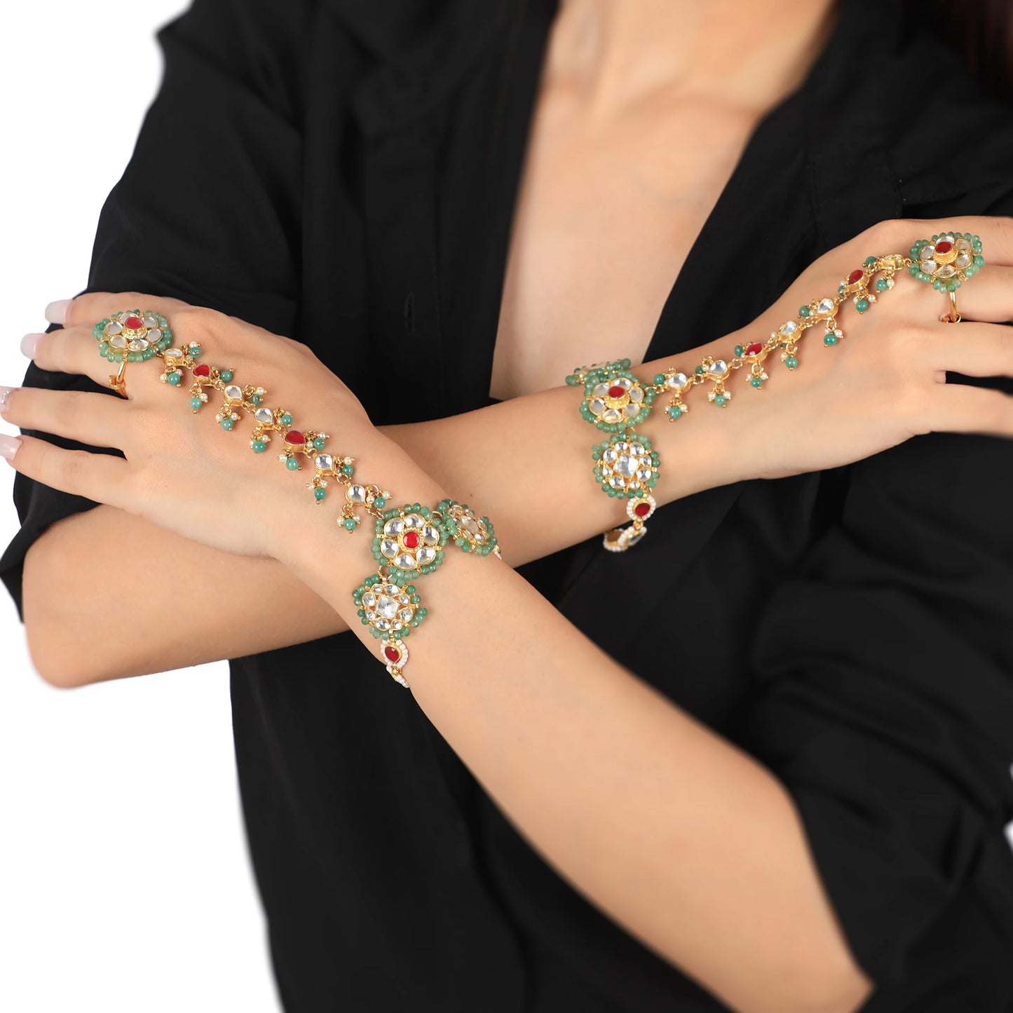 Multicoloured Wedding Wear Hathphool(Pair)