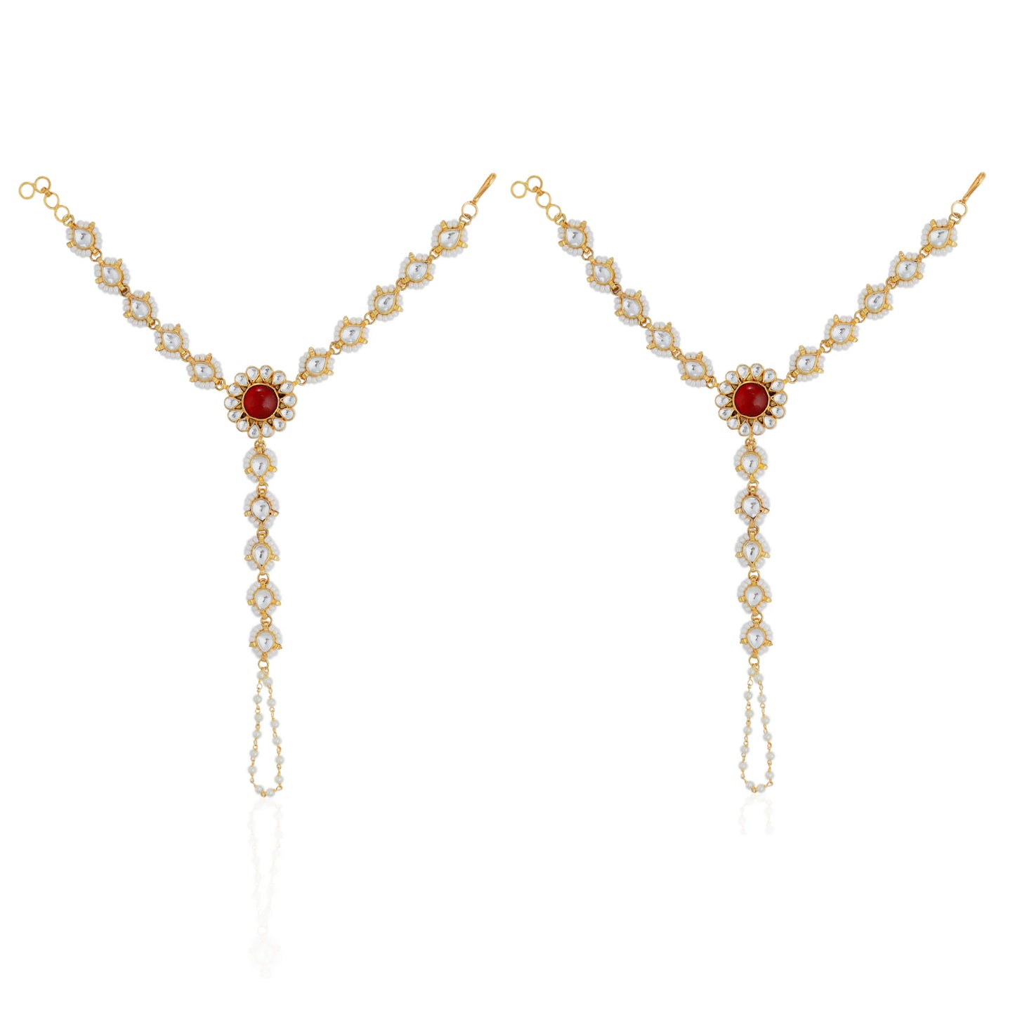 Gemstone hathful with floral delicate design for women (pair)