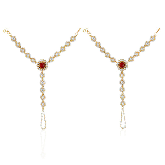 Gemstone hathful with floral delicate design for women (pair)