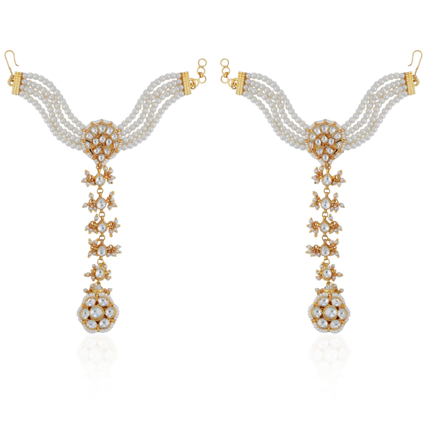 festive wear cum Bridal wear White floral hathphool/Hand harness (pair)