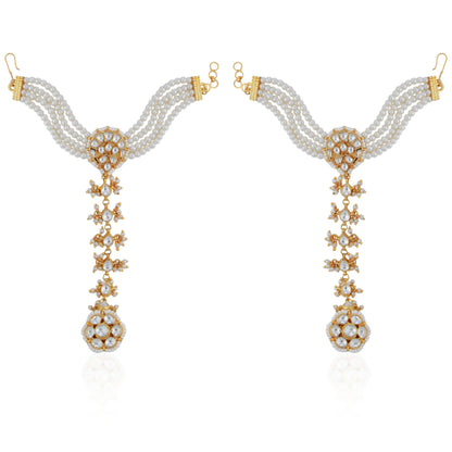 festive wear cum Bridal wear White floral hathphool/Hand harness (pair)