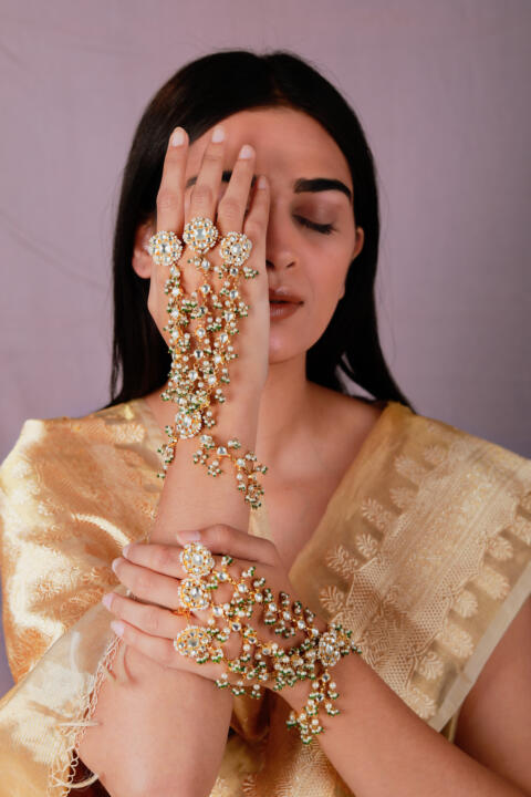 Indian bridal wear three layered Hathphool ( pair)