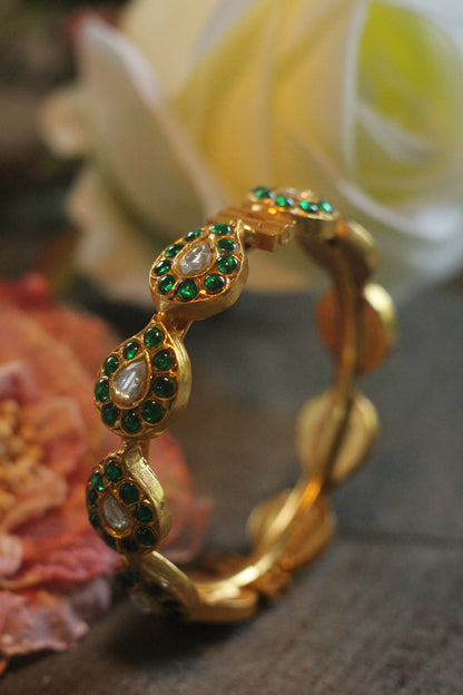 Riana Ethinc and traditional wear gold plated Bangle for women (Single pc)