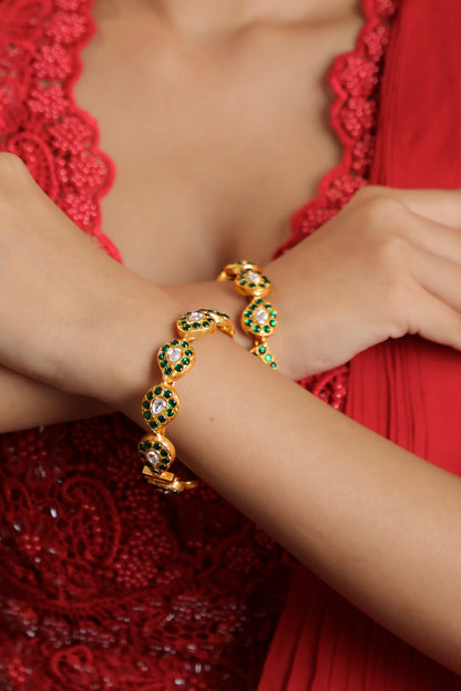 Riana Ethinc and traditional wear gold plated Bangle for women (Single pc)