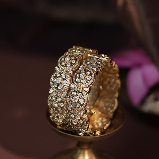 Gold plated Austrian stone bangles(single pc)