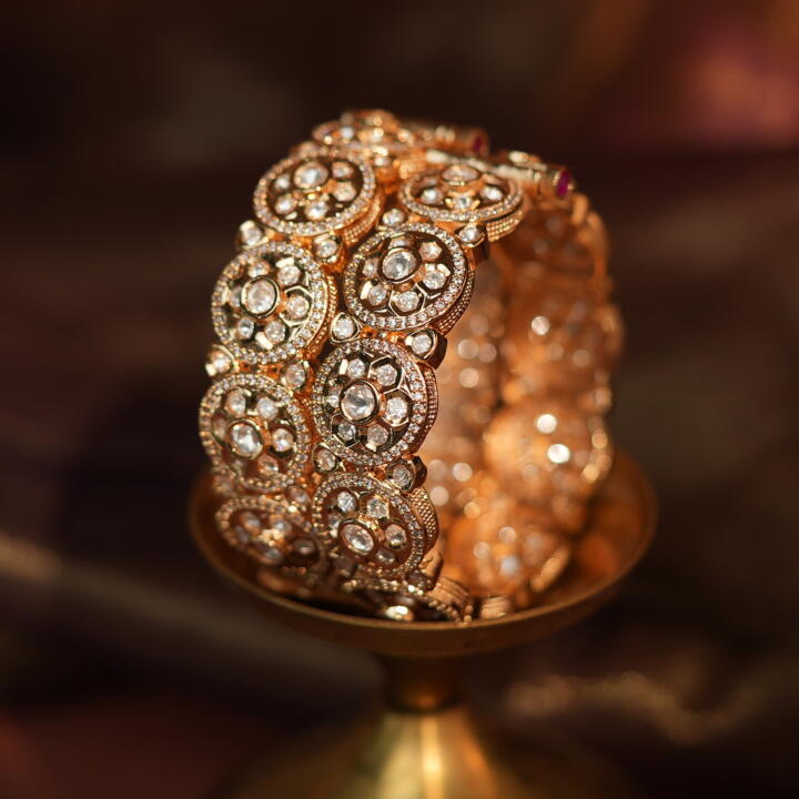 Gold plated Austrian stone bangles(single pc)