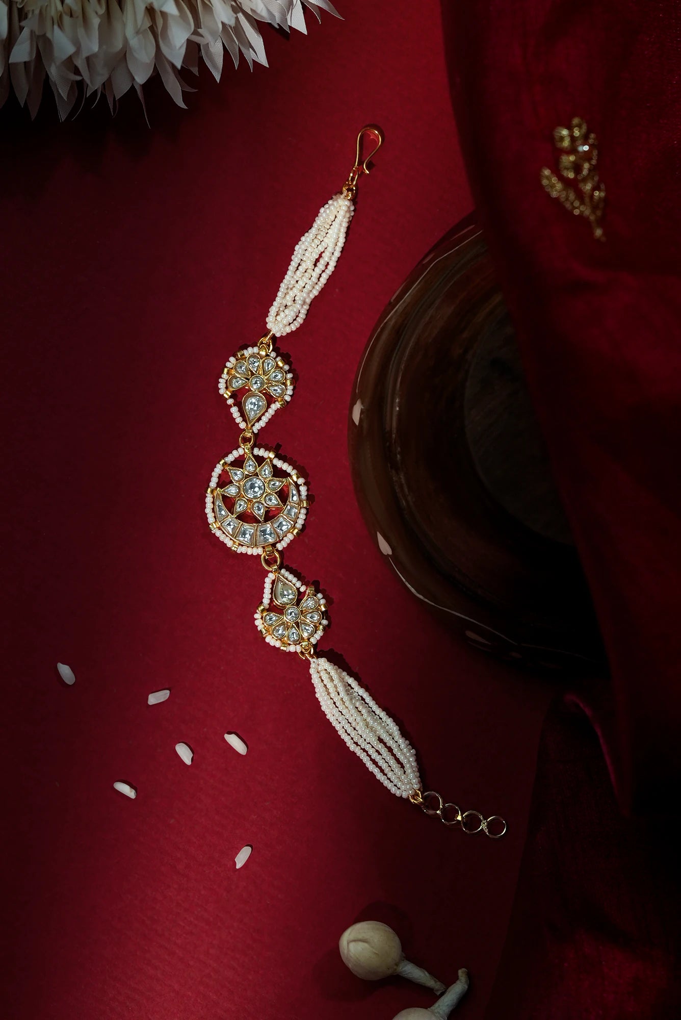 Delicate occasion wear bracelet with pearls