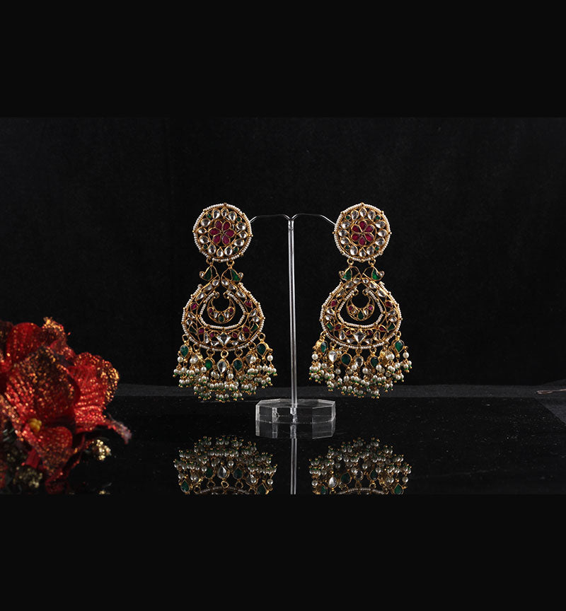 RE-076 - Long blais of multicolored stone and beads