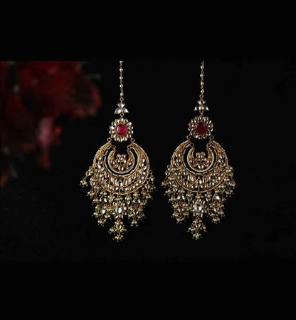 Chand Baali earring in Red and green