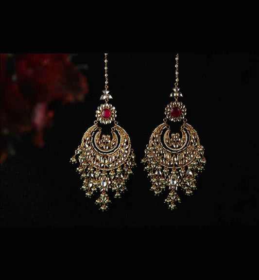 Chand Baali earring in Red and green