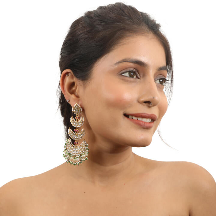 Indian Traditional Wear Pink Wedding Special Chandbaali