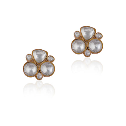 White Jadtar Stone Studs