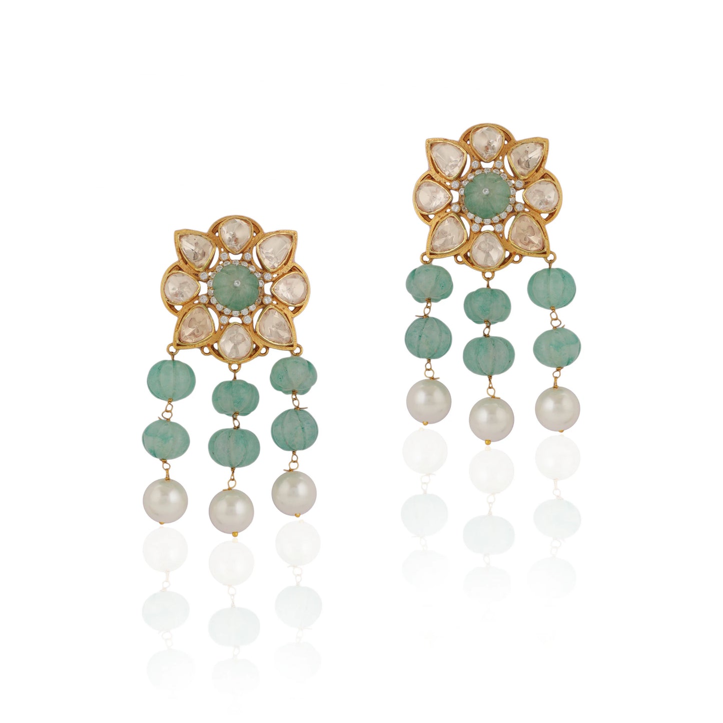 Sea Green Flower Earrings/Statement Earrings