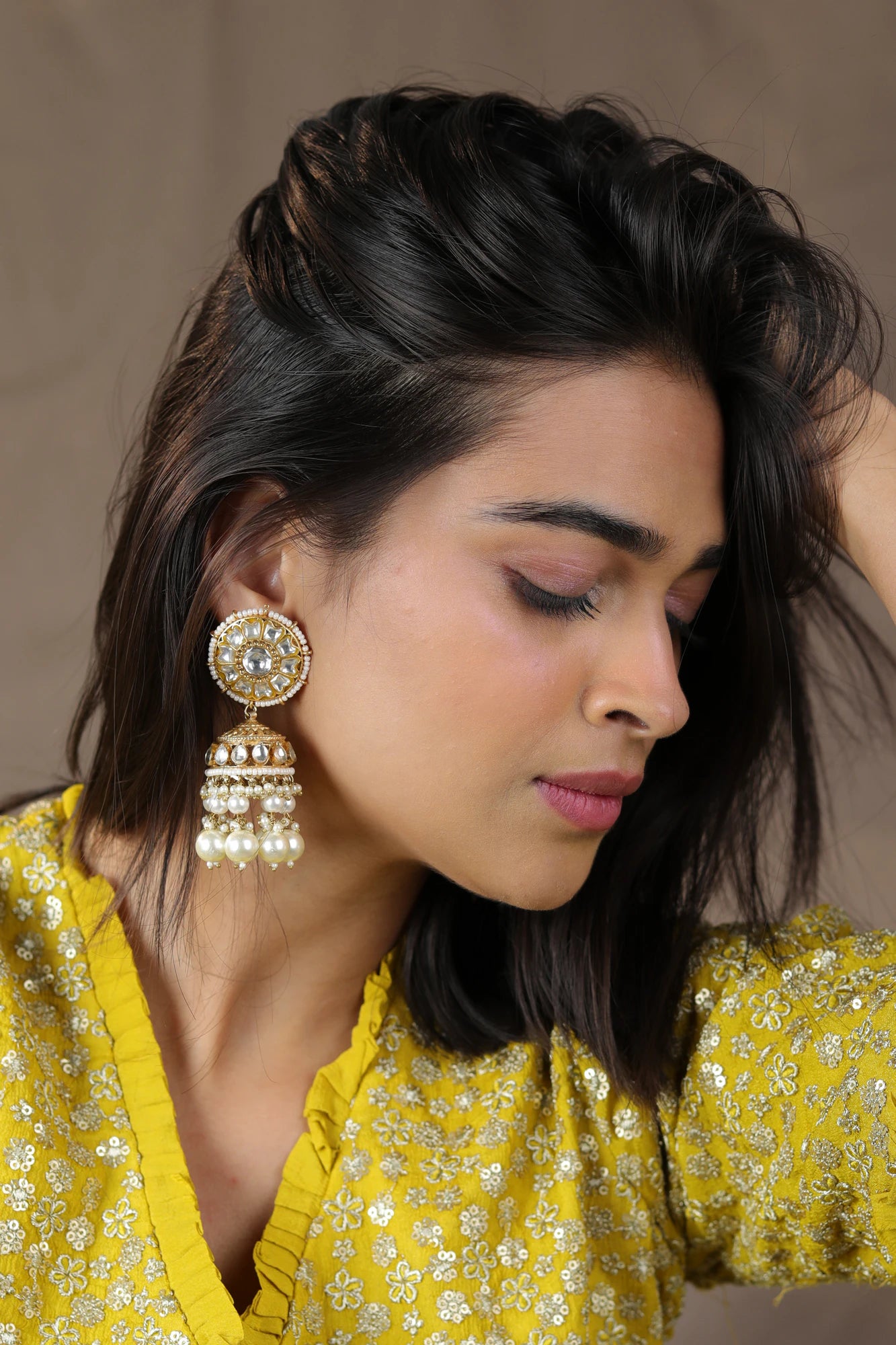 white gold pearl jhumka trendy jhumka earrings