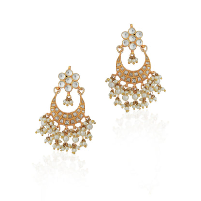 chandbali jadau white earrings/party wear jewelery