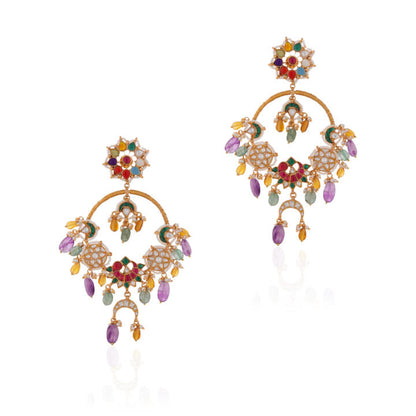 Indian wedding earrings/blue beaded earring