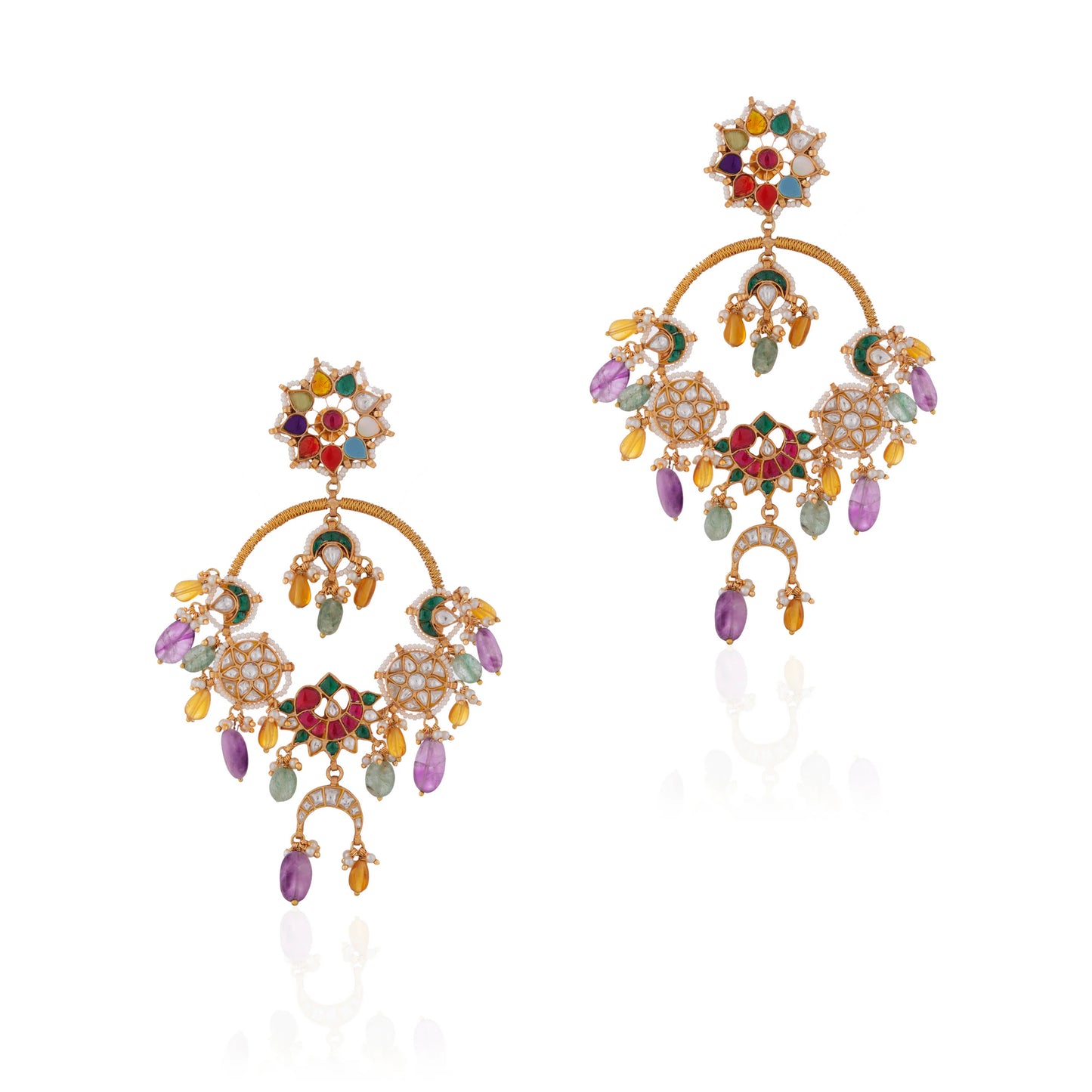Indian wedding earrings/blue beaded earring