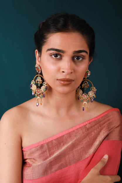Indian wedding earrings/blue beaded earring
