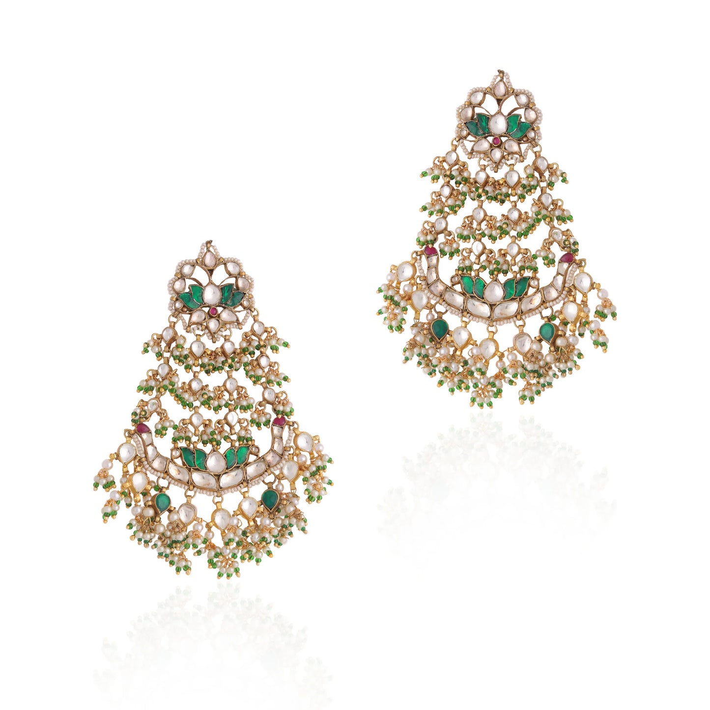 Gold plated multicolor ethnic wear earrings