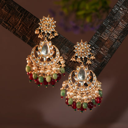 Red chandbaali with jadau stone