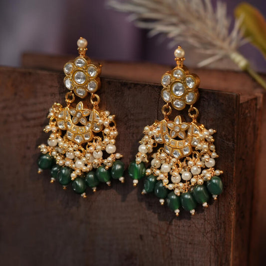 Emealad green beaded Earrings