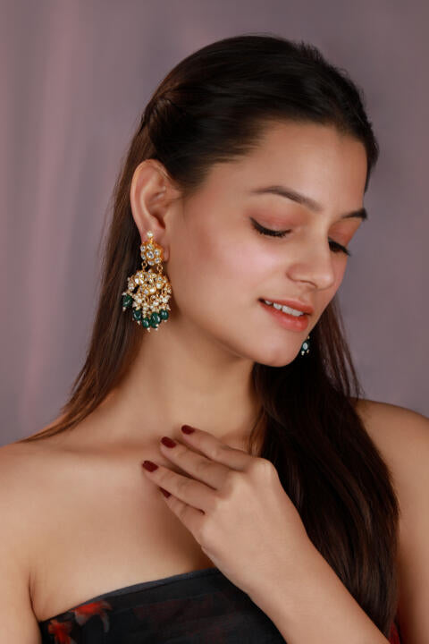 Emealad green beaded Earrings