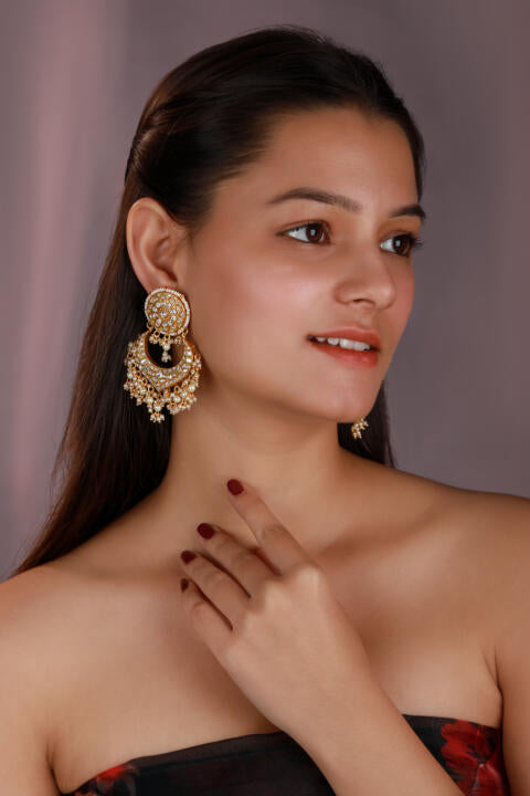 Gold plated pearl Neckalace set