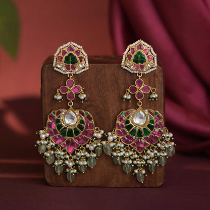 22kt gold plated multicolur long Earrings