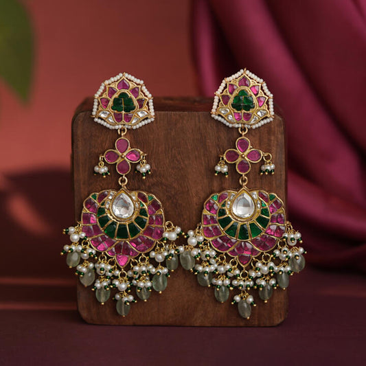 22kt gold plated multicolur long Earrings