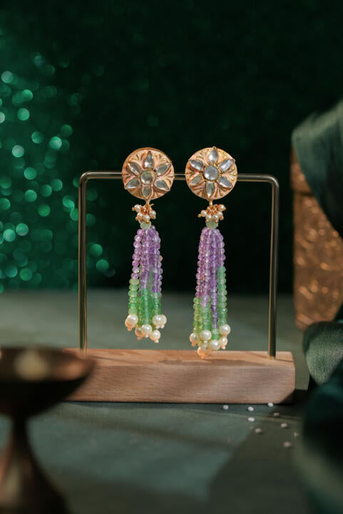 Mina work studs with pastel beads