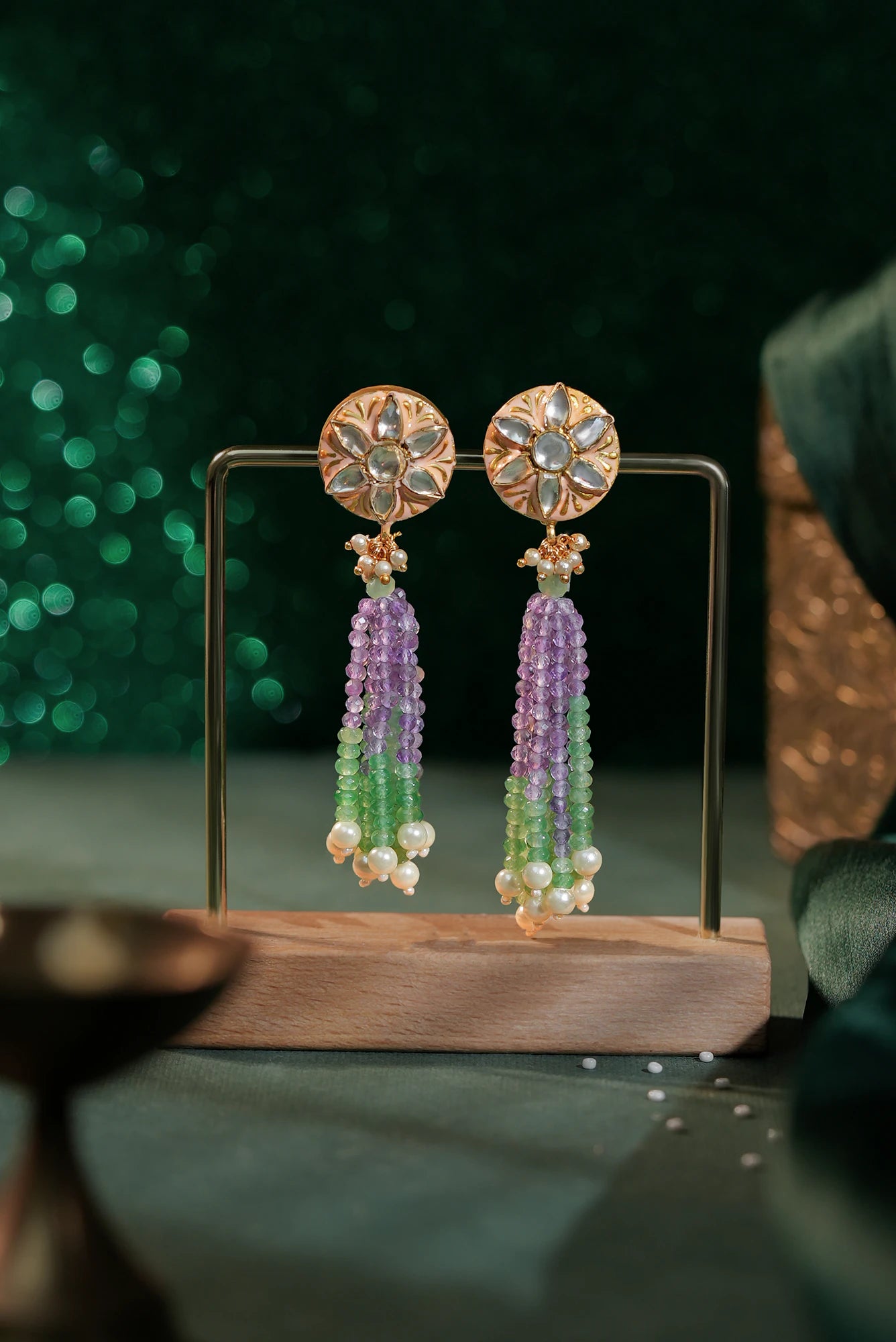 Mina work studs with pastel beads