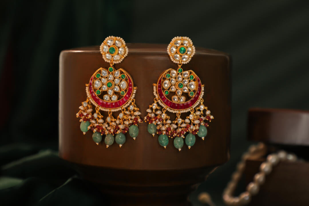 Traditioal ethnic chandbali earings