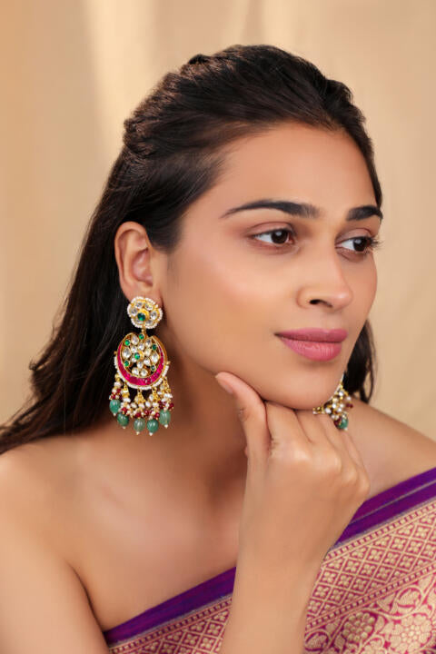 Traditioal ethnic chandbali earings