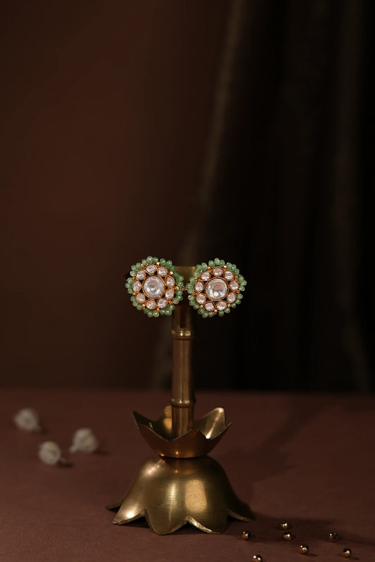 sea green beaded studs