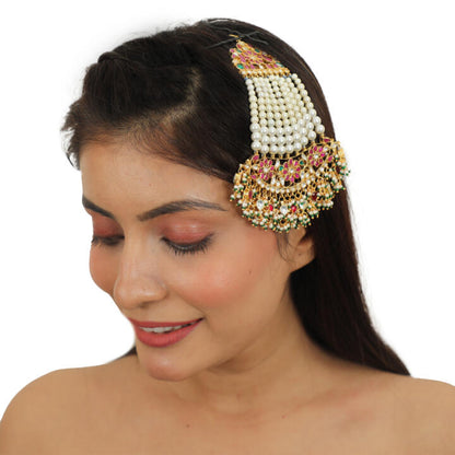 Multicolour Passa With Floral Design And Pearl Beads