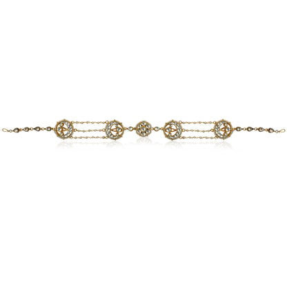Mathapatti With Chand Peices And Pearl Lines