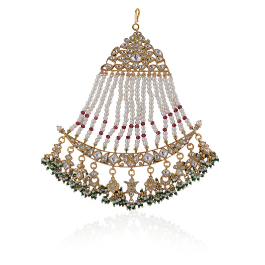 Green Meenakari White And Red Passa
