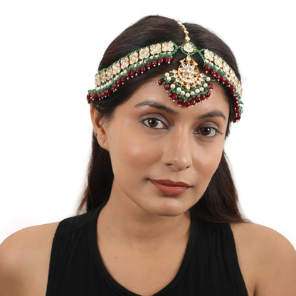 Sea Green And Maroon Hairband