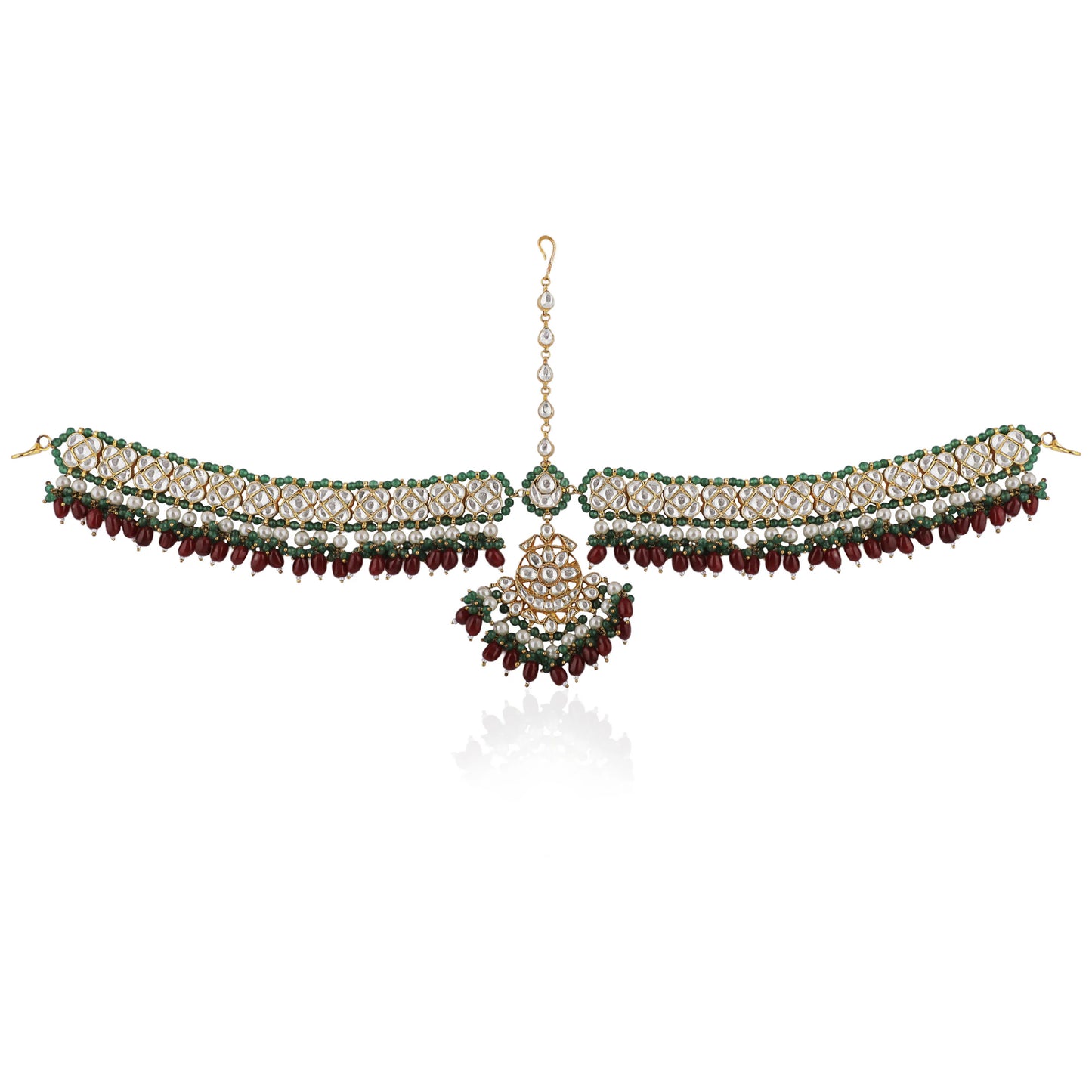 Sea Green And Maroon Hairband