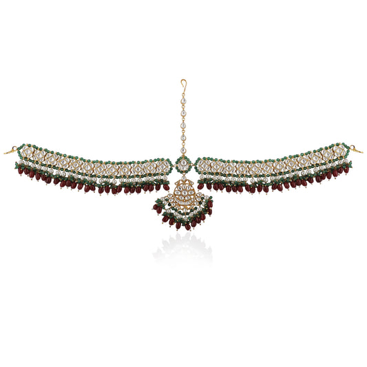 Sea Green And Maroon Hairband
