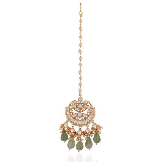 Bridal Chand Tikka With Its Unique Jade Shade  And Intricate Mesmerizing Details