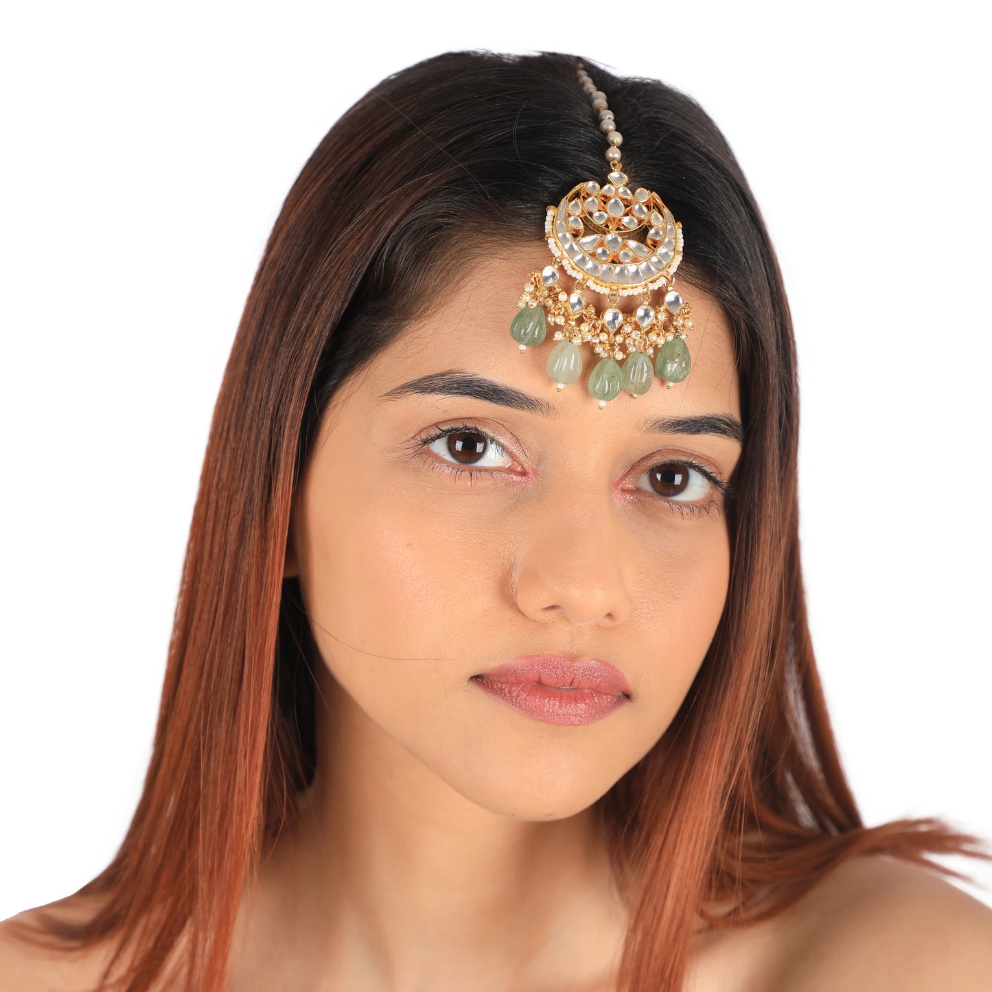 Bridal Chand Tikka With Its Unique Jade Shade  And Intricate Mesmerizing Details