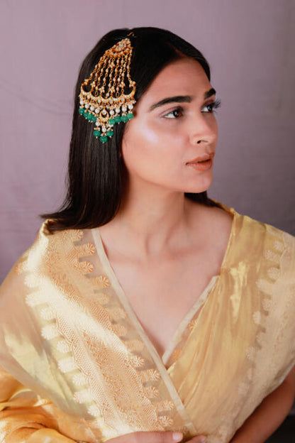 22kt Gold plated traditional handcrafted green passa