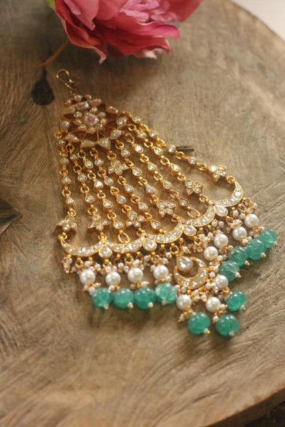 22kt Gold plated traditional handcrafted green passa