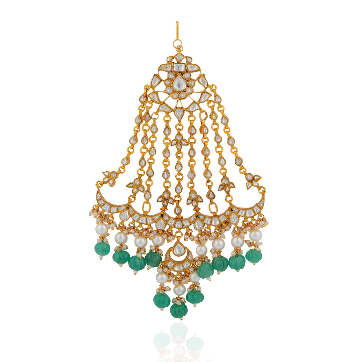22kt Gold plated traditional handcrafted green passa