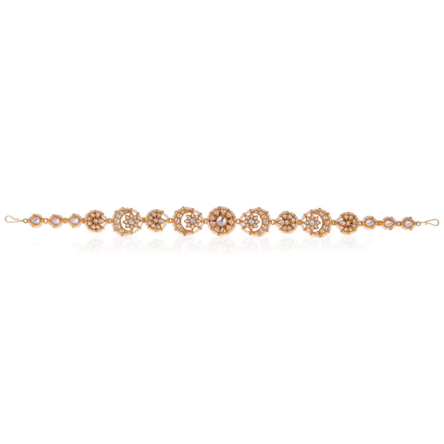 Delicate festive wears/destination wedding wear mathapatti cum hairband