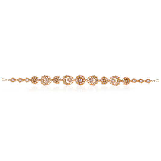 Delicate festive wears/destination wedding wear mathapatti cum hairband